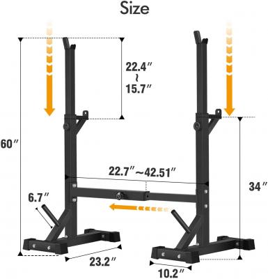 Soporte para sentadillas, soporte para barra, soporte para press de banca, soporte para pesas ajustable para gimnasio en casa