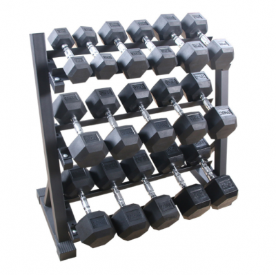 Equipo de gimnasio, estante para mancuernas, estante comercial para mancuernas de 3 niveles, juego de mancuernas, gimnasio a la venta
