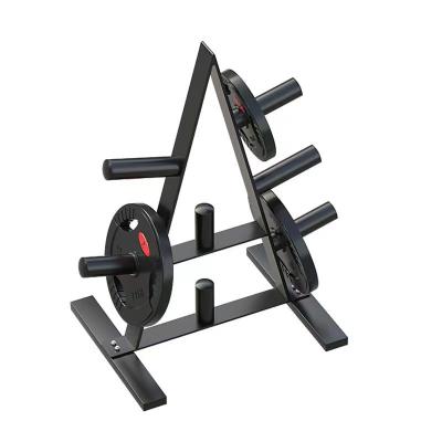 árbol de soporte de peso negro con estante de placa de peso olímpico de 7 ramas

