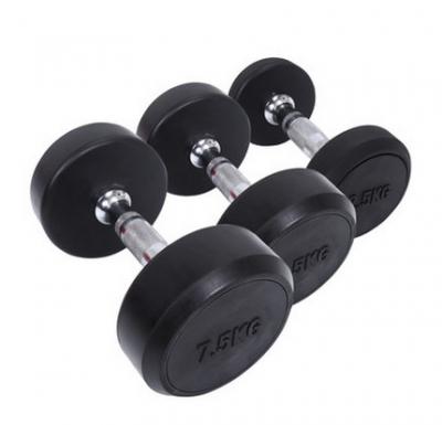 barra de pesas con mancuernas de cabeza redonda con asas de metal para entrenamiento de fuerza , entrenamiento de cuerpo completo

