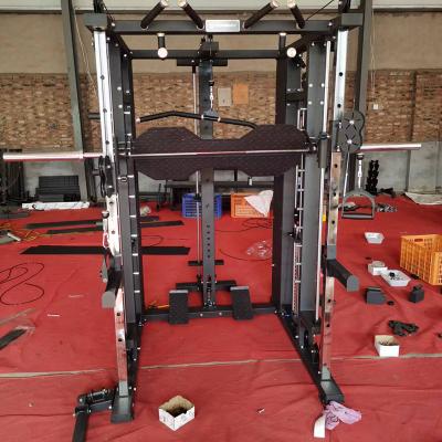 Máquina Smith multifuncional comercial, estante para sentadillas y estante eléctrico con pila de peso de 3*80kg
