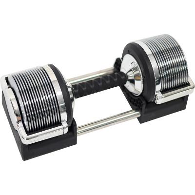 Juego de mancuernas ajustables electrochapadas en incrementos de 32 kg y 1 kg
