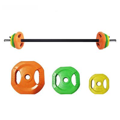 Juego de placas de peso de parachoques con barra de goma de 20KG/30KG
