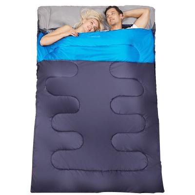 Saco de dormir para acampar al aire libre con doble división impermeable para adultos
