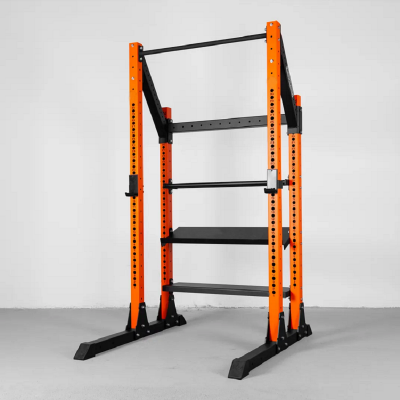 Banco de escalada inclinado de medio marco, press de banca, soporte para dominadas, soporte para mancuernas, soporte para pesas rusas, equipo de fitness todo en uno